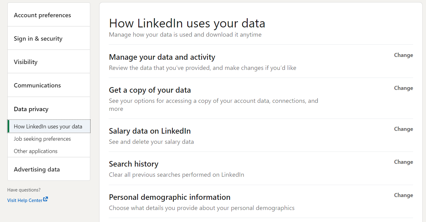 How LinkedIn uses your sata